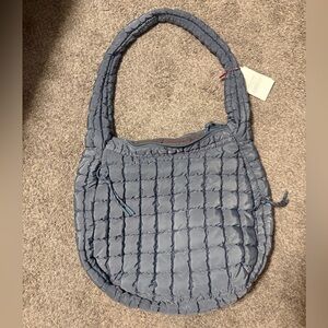 Quilted Puffer Blue Bag